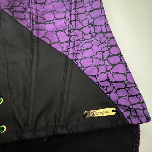 DC Comics The Joker Lace up Halter Top Small Purple Green Corset Costume Cosplay - Picture 5 of 12